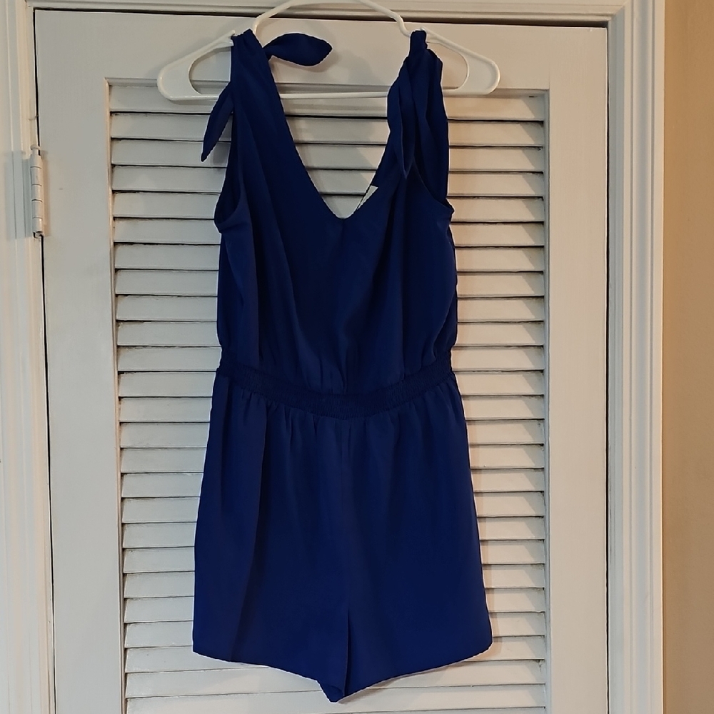 Royal Blue Tie-Shoulder Romper